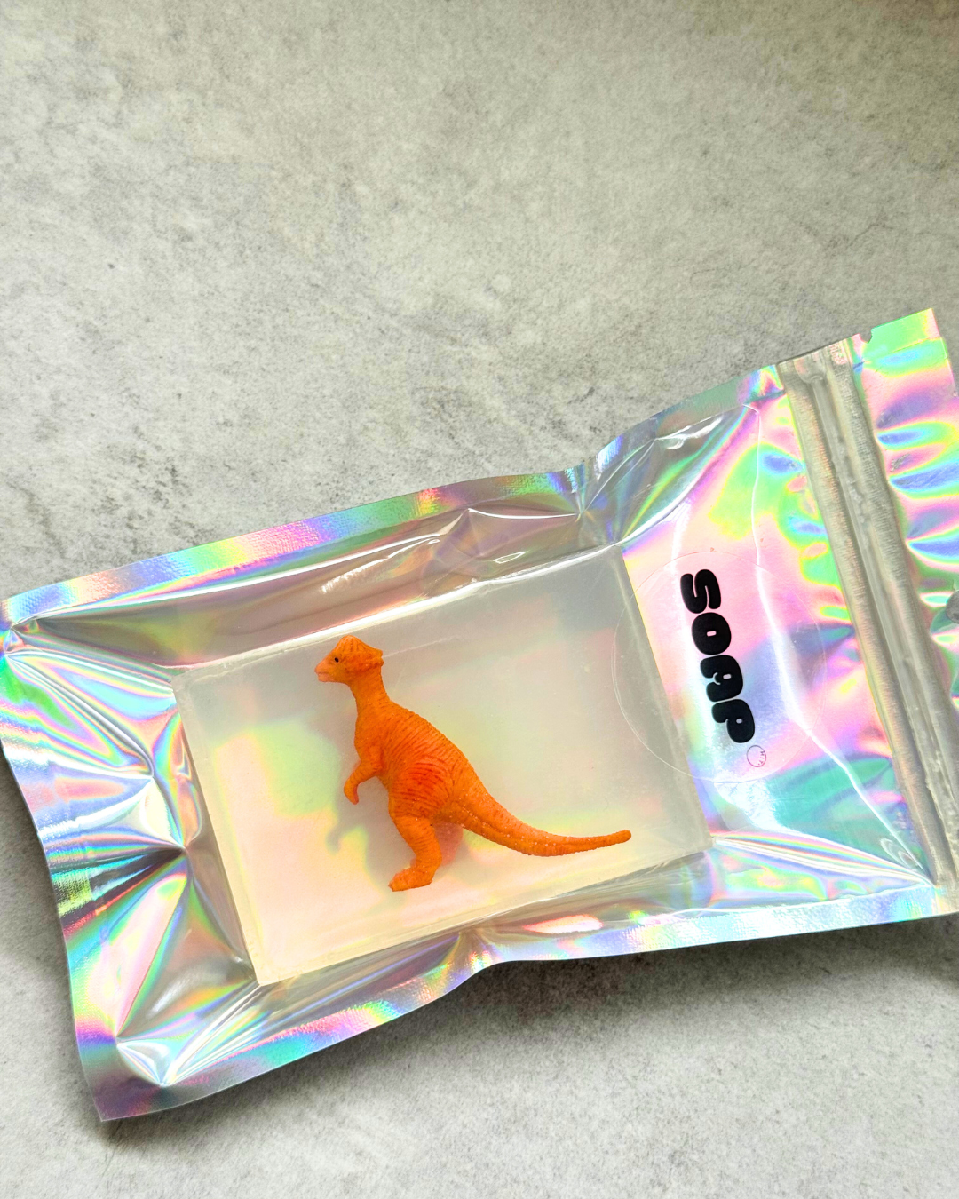 savon transparent dinosaure soap hit emballage
