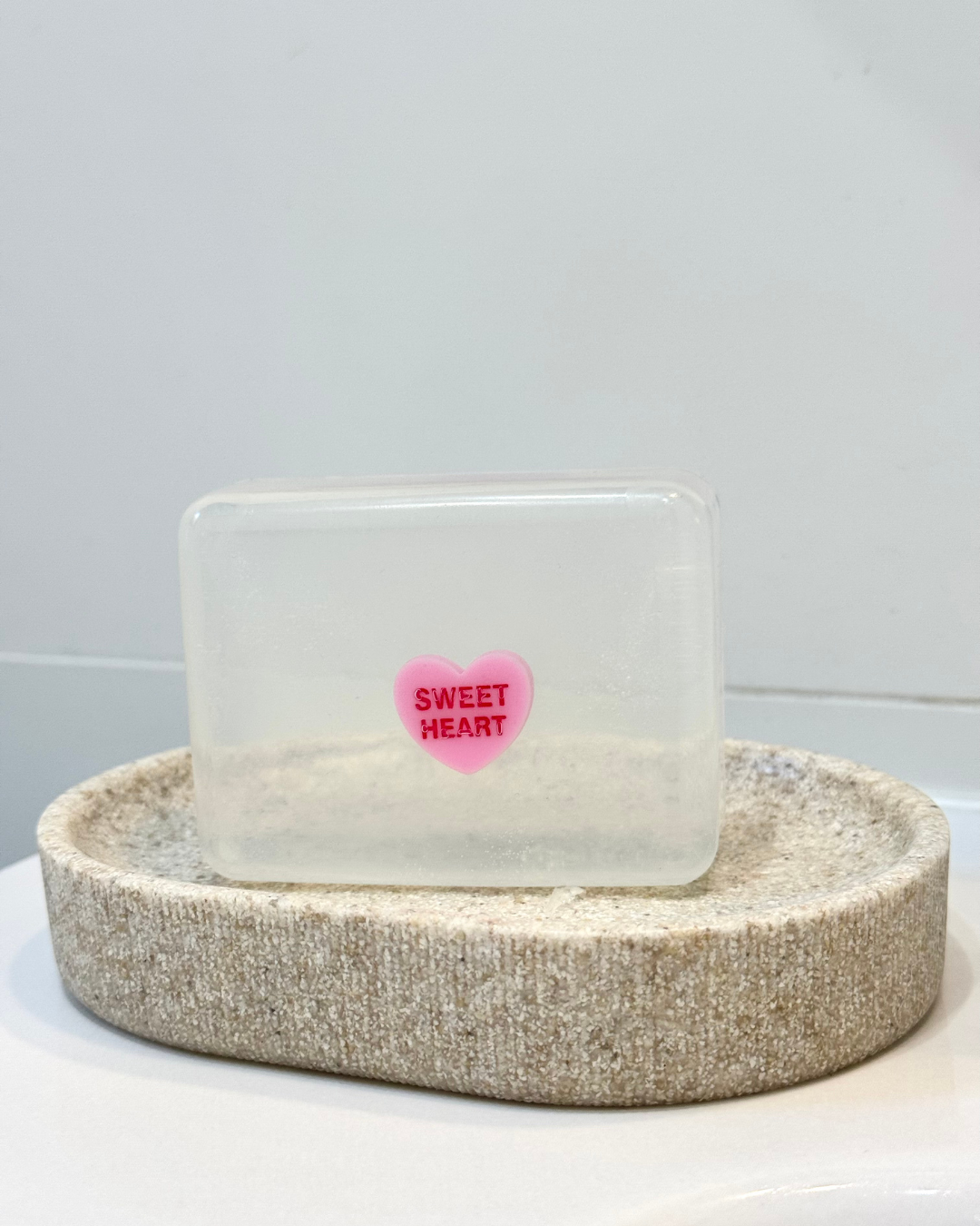 savon transparent avec figurine sweet heart