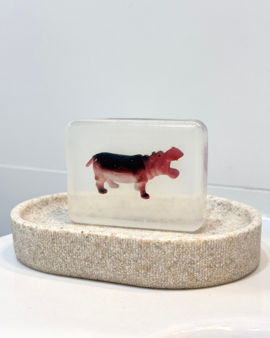 savon transparent hippopotame
